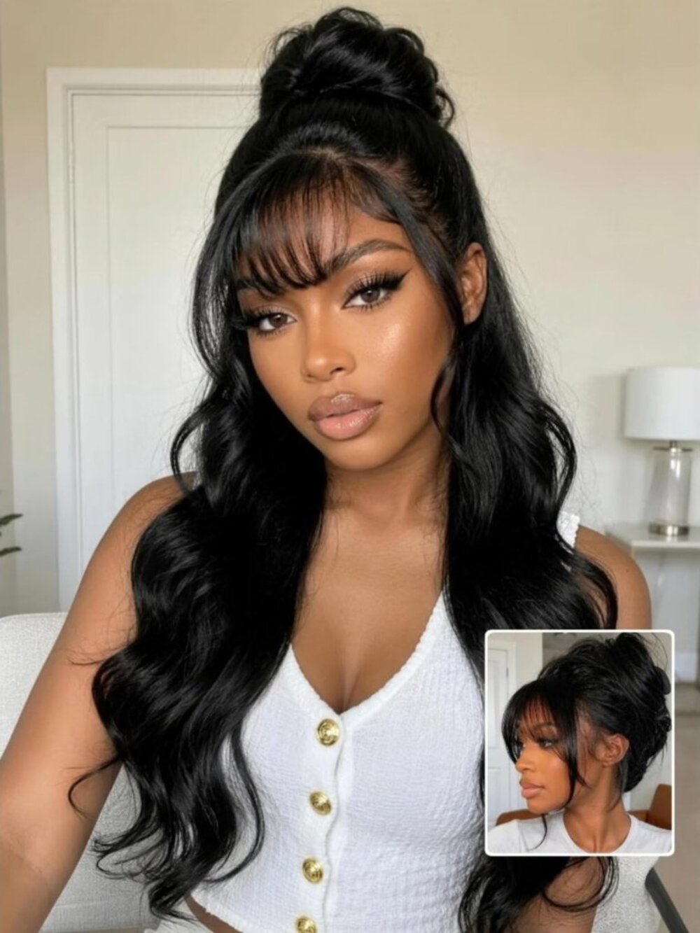 13x4 Lace Front Wig Human Hair Glueless Pre Plucked Pre Cut,Loose Wave Wig with